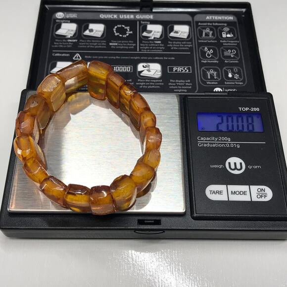 Vintage BALTIC AMBER Stretch BRACELET 20 Grams Dark and Light Honey Color - Picture 5 of 17